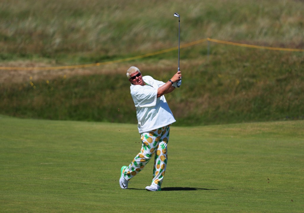TROON, SCOTLAND - JULY 14:  John Daly of the United States hits his second shot on the 6th during the first round on day one of the 145th Open Championship at Royal Troon on July 14, 2016 in Troon, Scotland.  (Photo by Matthew Lewis/Getty Images)